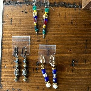 3 pairs of earrings